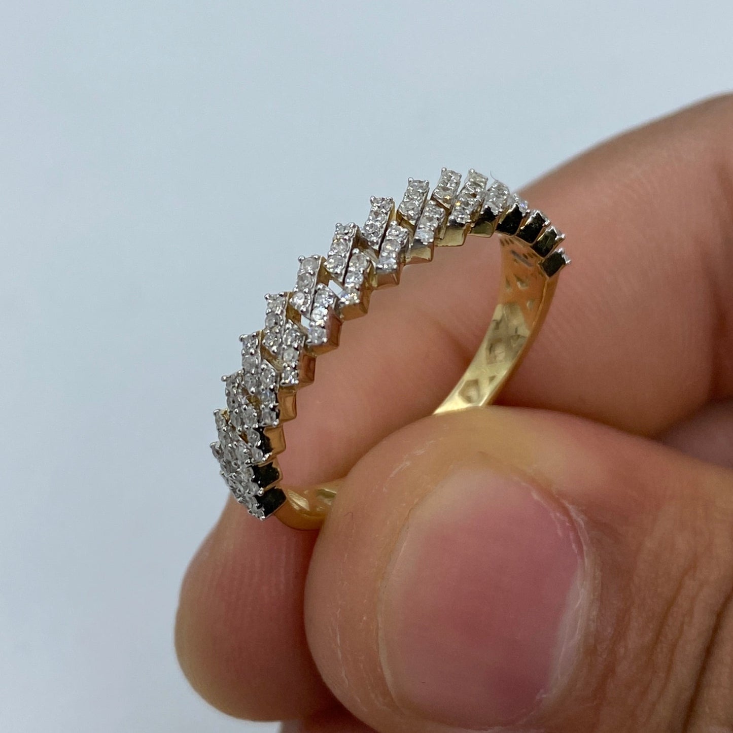 10K Cuban Link Diamond Ring Style #2