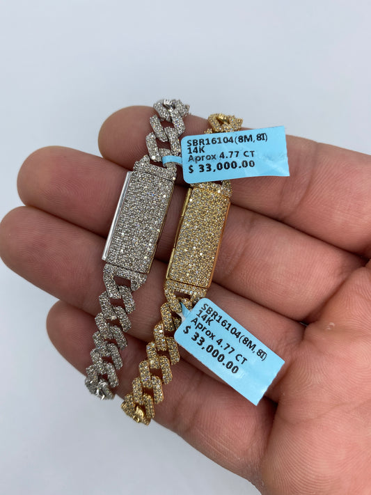 14K Cuban Bracelet 8mm, 8in