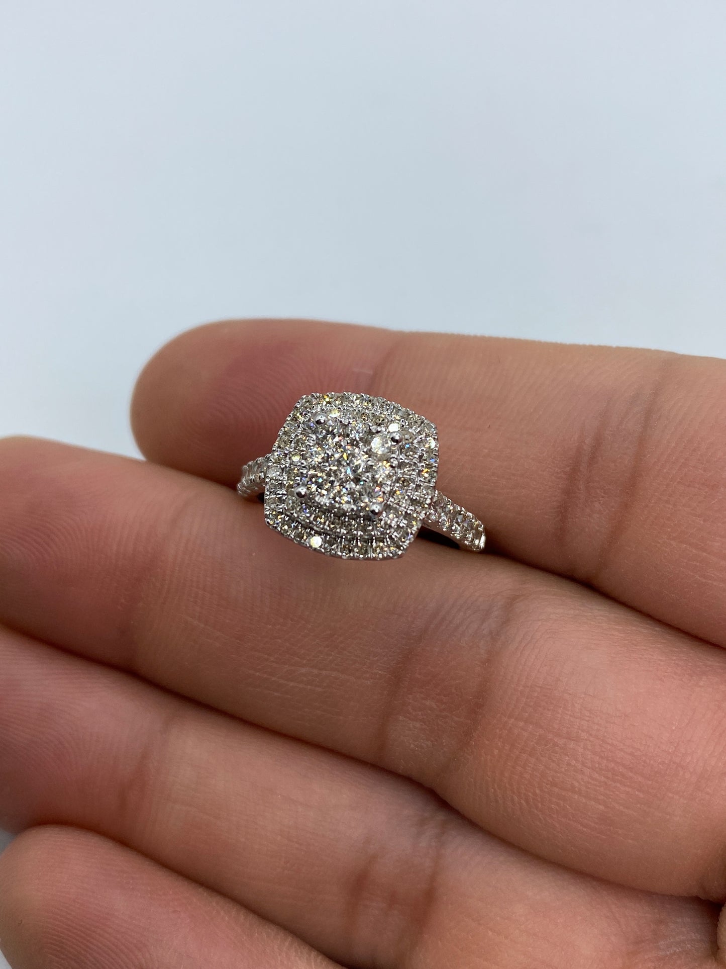 3D Square Large Engagement Ring