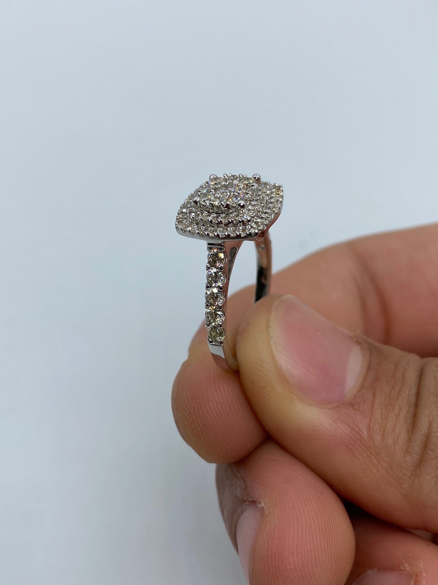 3D Square Large Engagement Ring