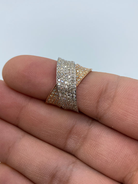 Two-Tone Warp Ladies Ring