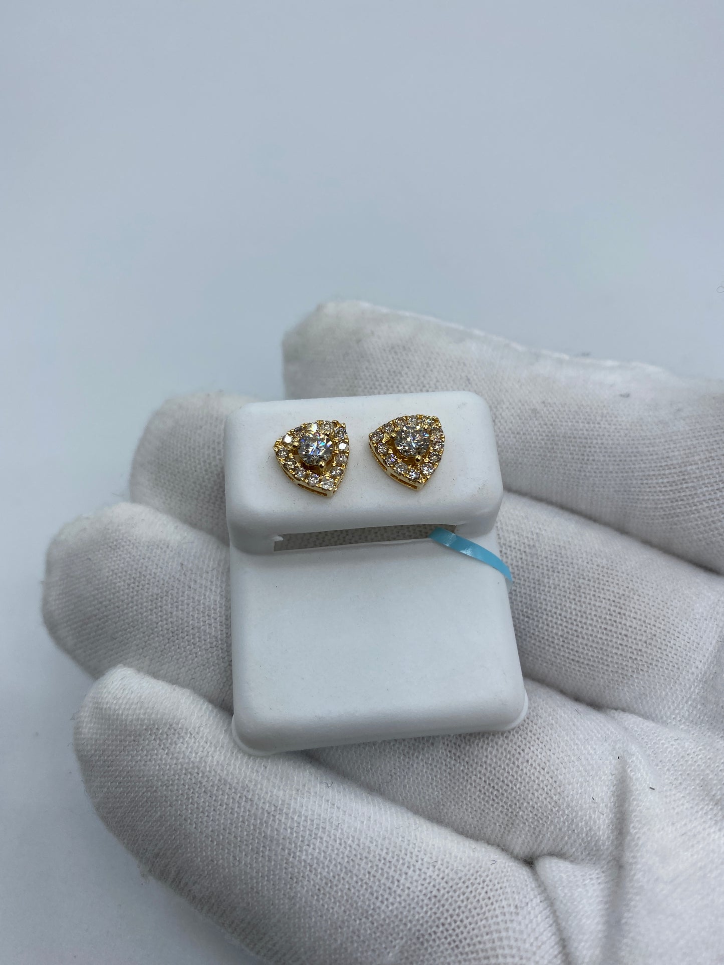 Triangle Large Center Stone Earrings