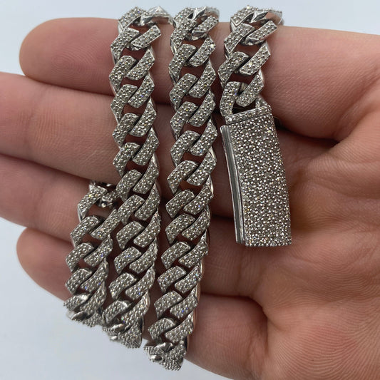 10K 9MM Cuban Link Diamond Chain 20"