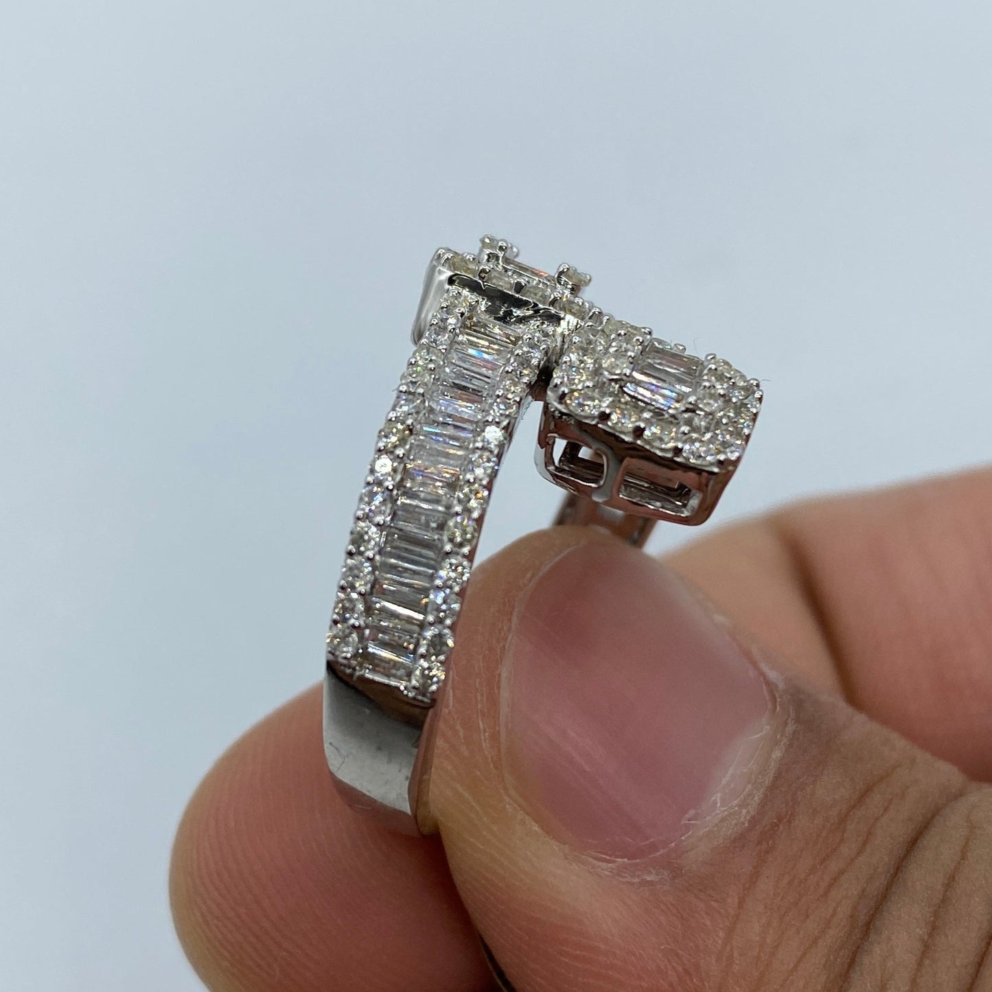 10K Bangle Diamond Baguette Ring