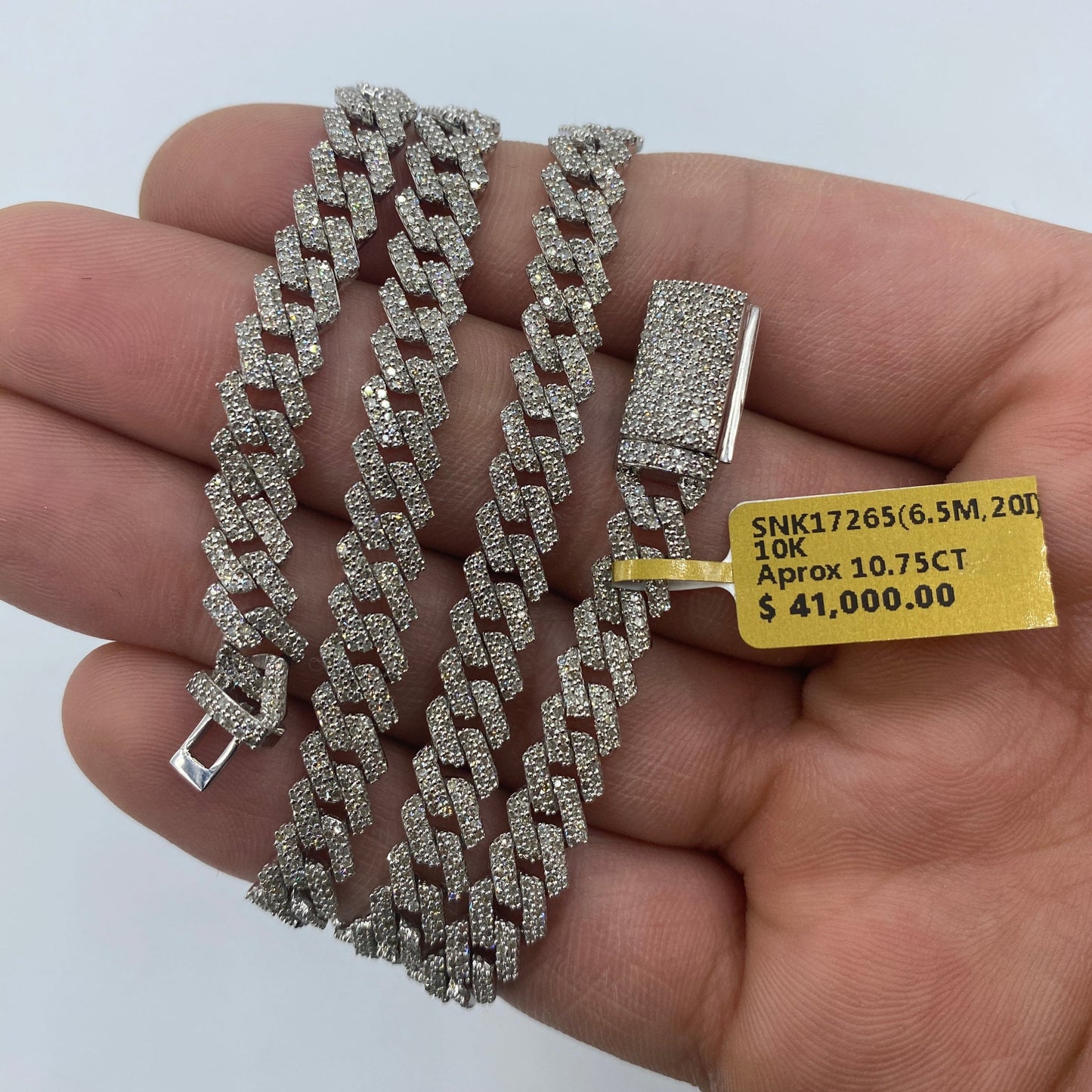 10K 6.5MM Cuban Link Diamond Chain 20"