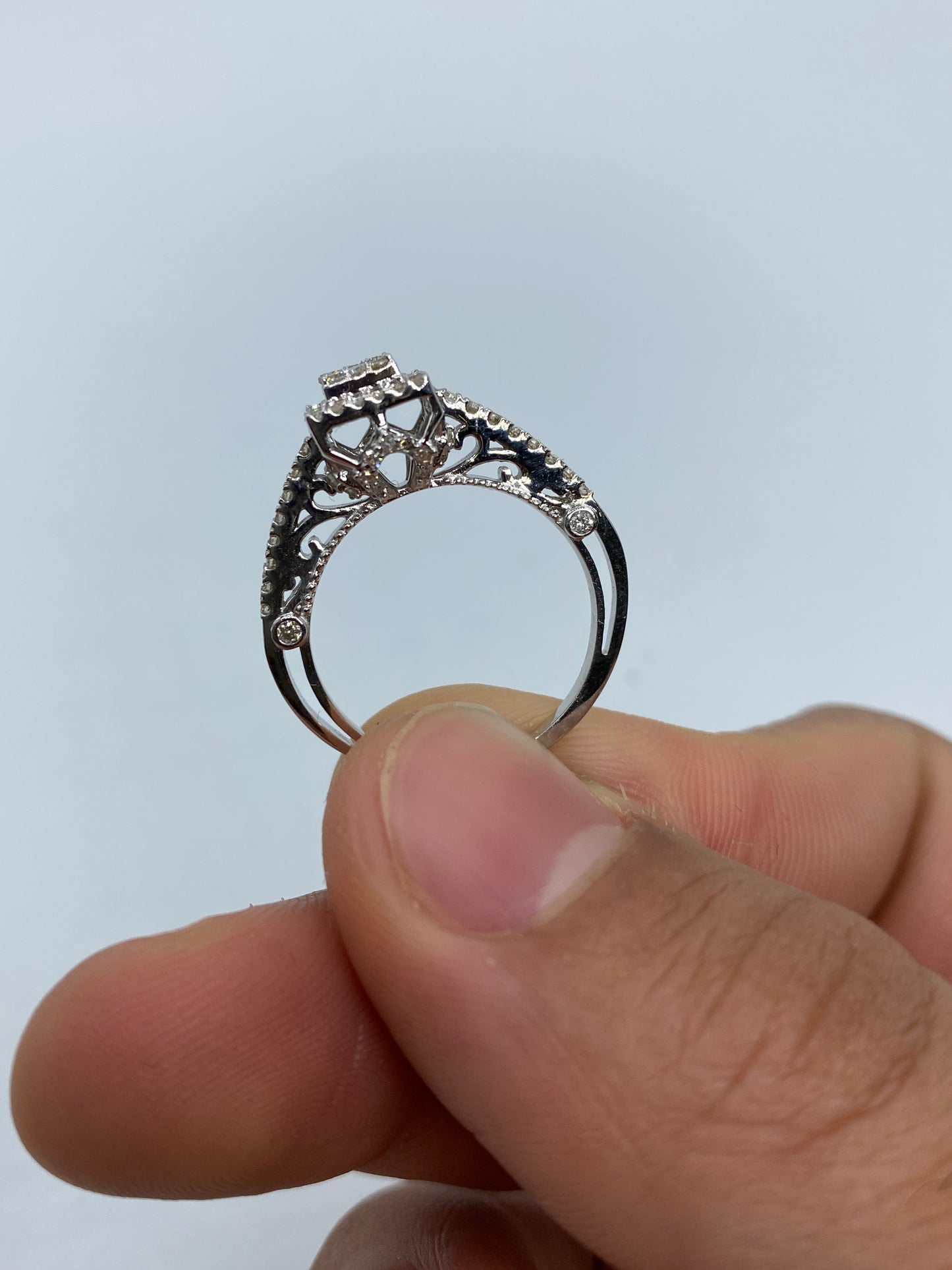 3D Square Engagement Ring
