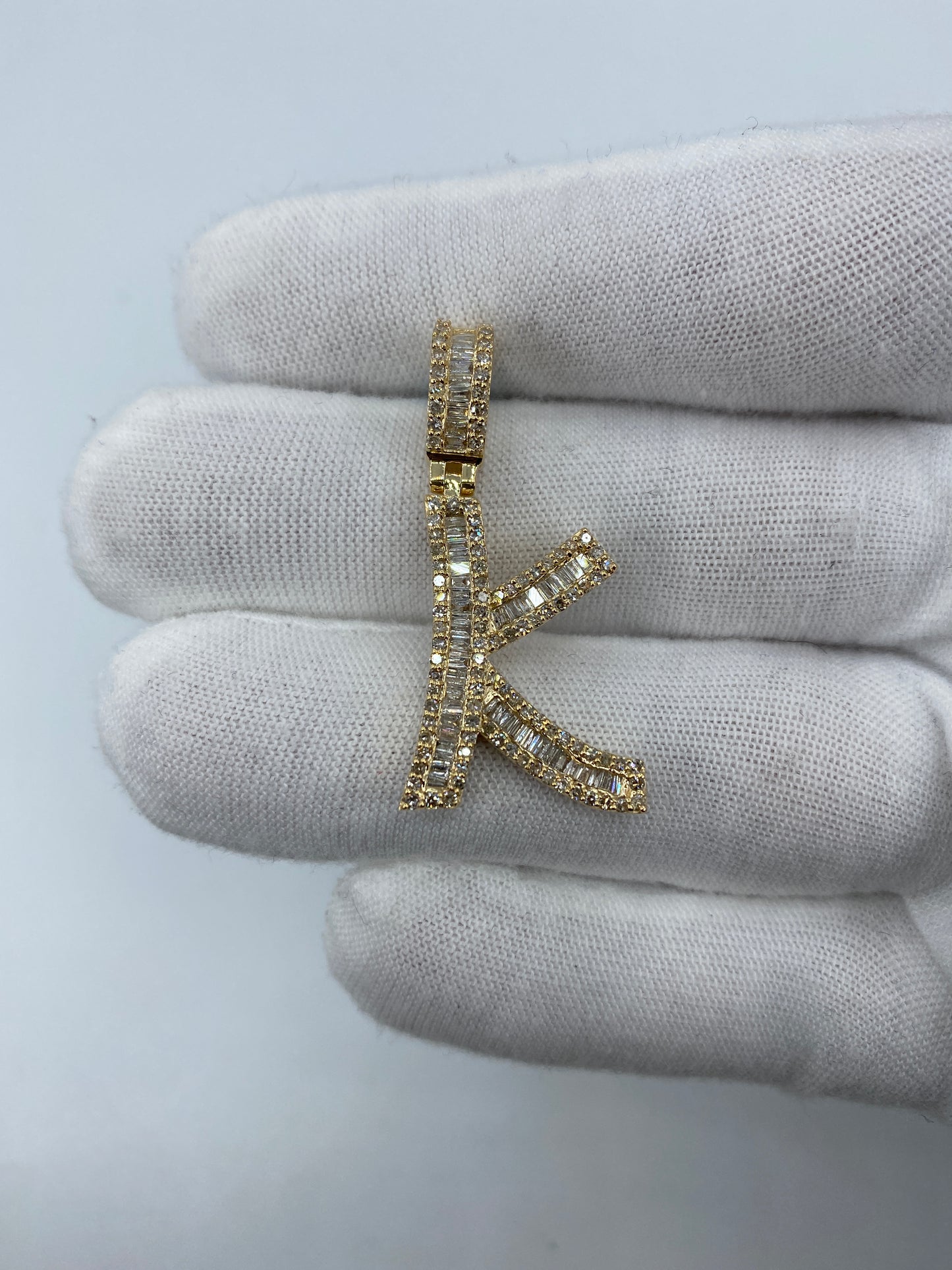 14K K Baguette Initial