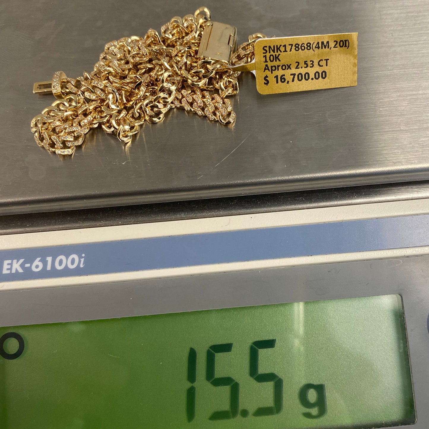 10K 4MM Cuban Link Diamond Chain 20"