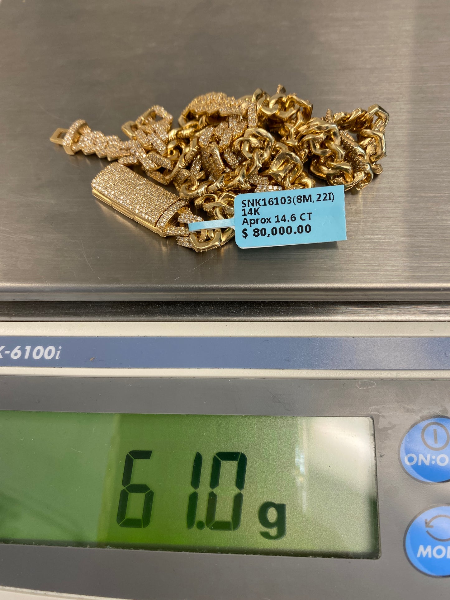 14K Cuban Chain 8mm, 22in