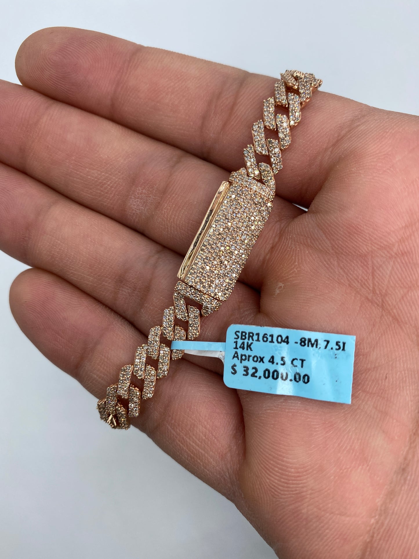 14K Cuban Bracelet 8mm, 7.5in