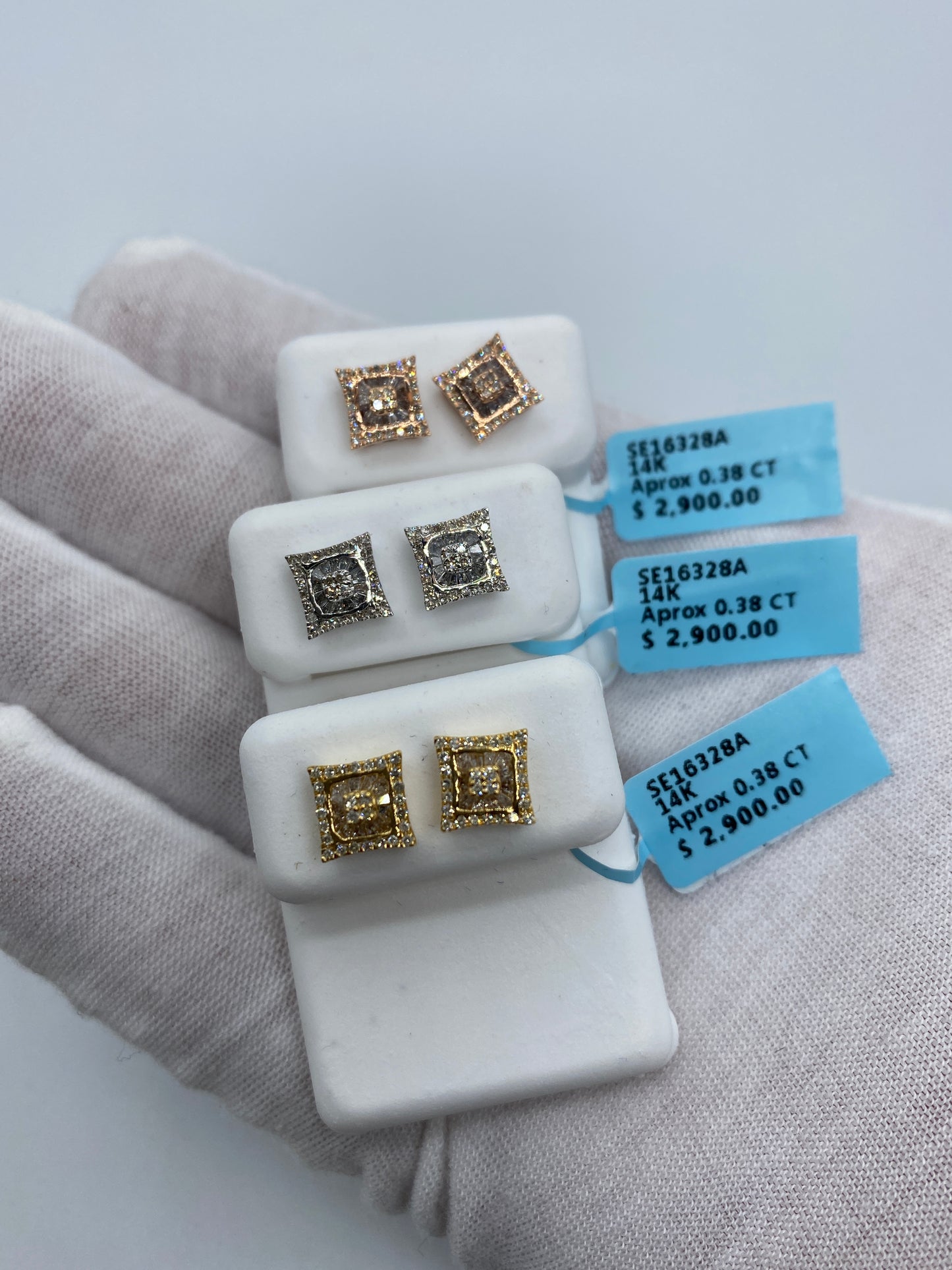 Square Gutter Baguette Earrings