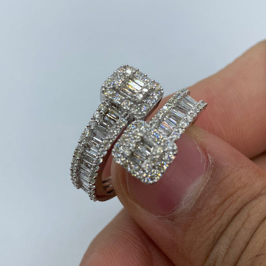 10K Bangle Diamond Baguette Ring
