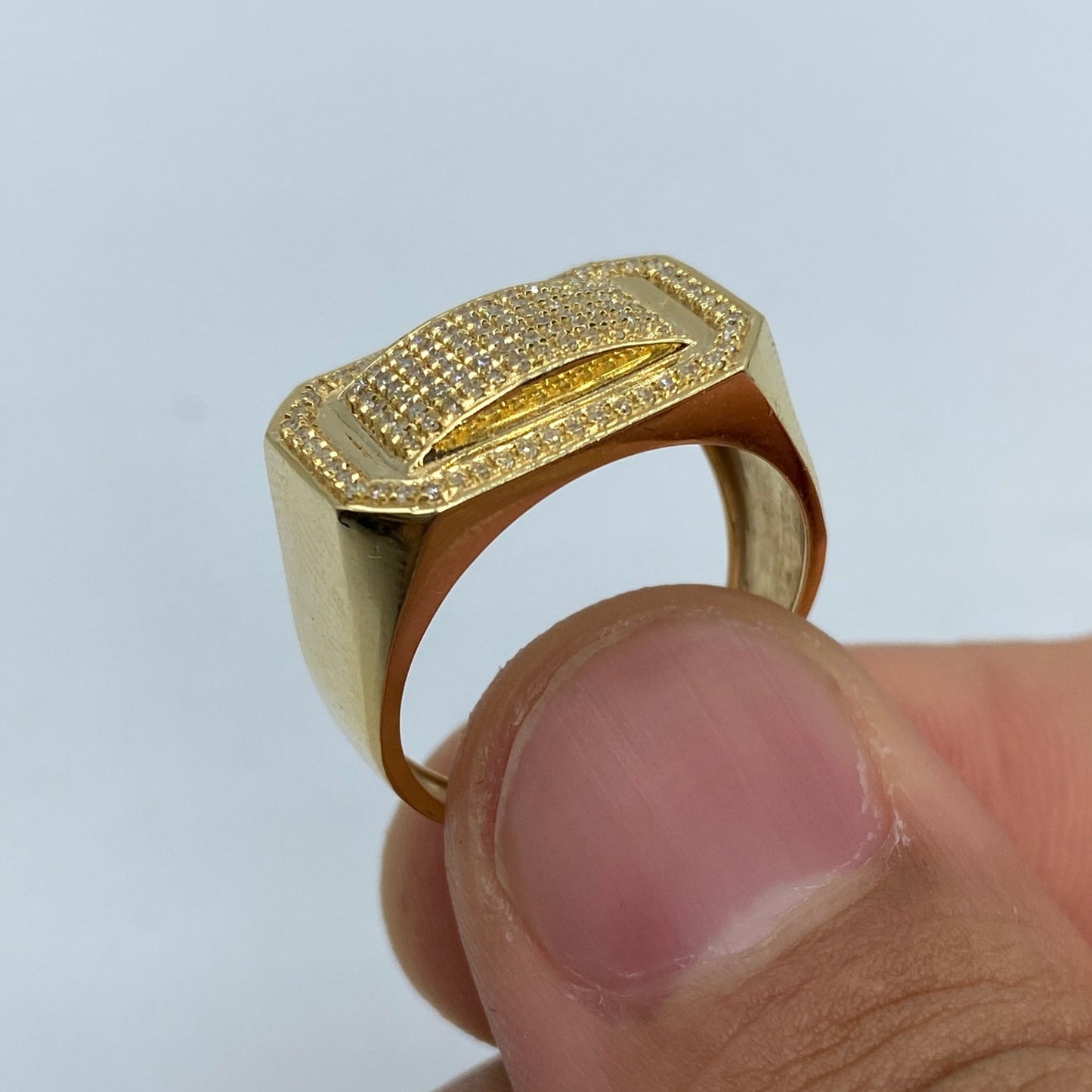 10K Rectangle Deluxe Diamond Ring