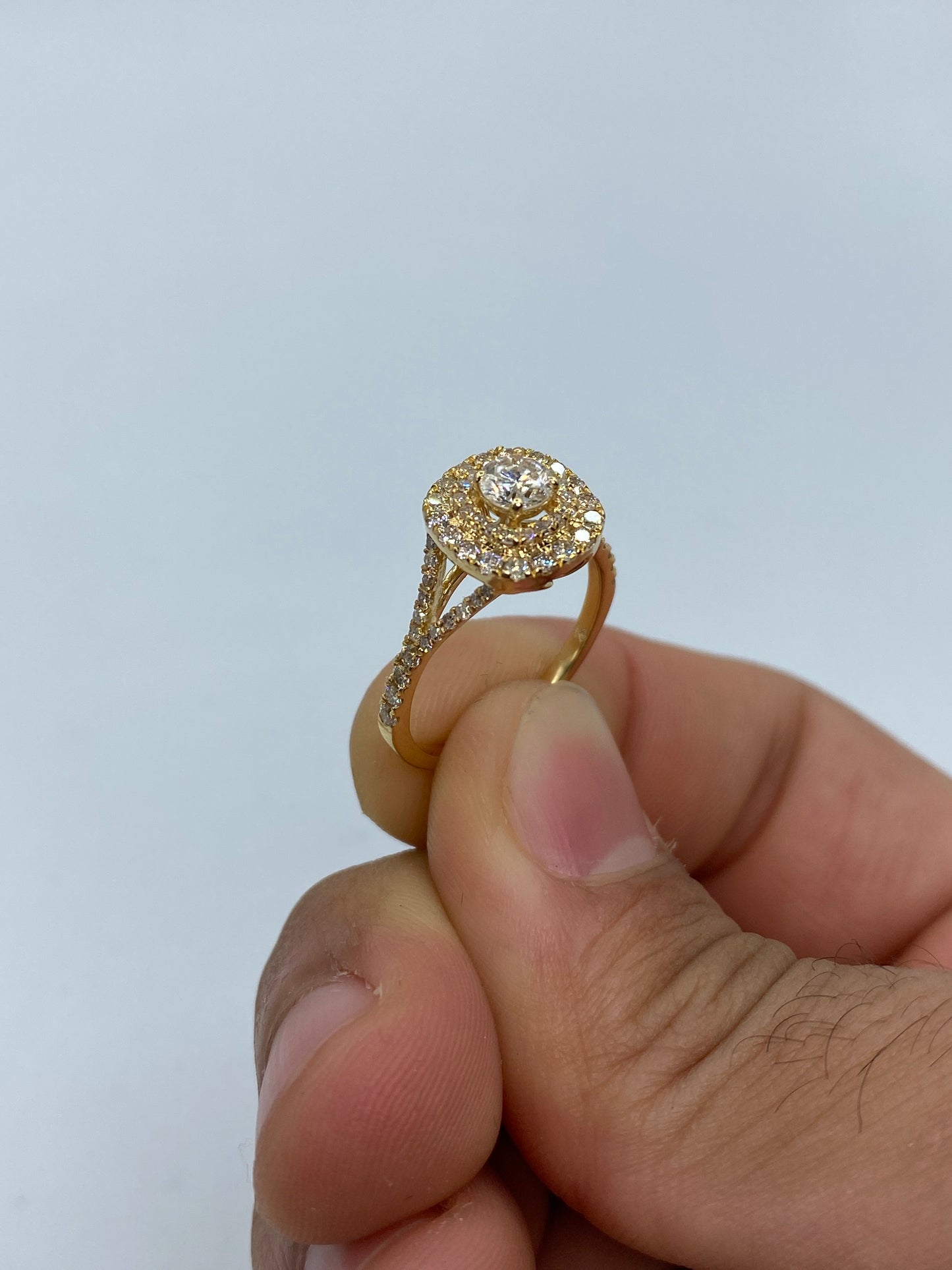 Wide Square Engagement Ring Large Center Stone