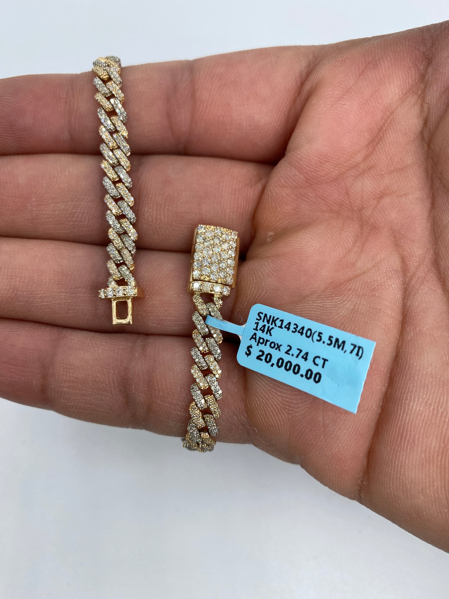 14K Cuban Bracelet 5.5mm, 7in