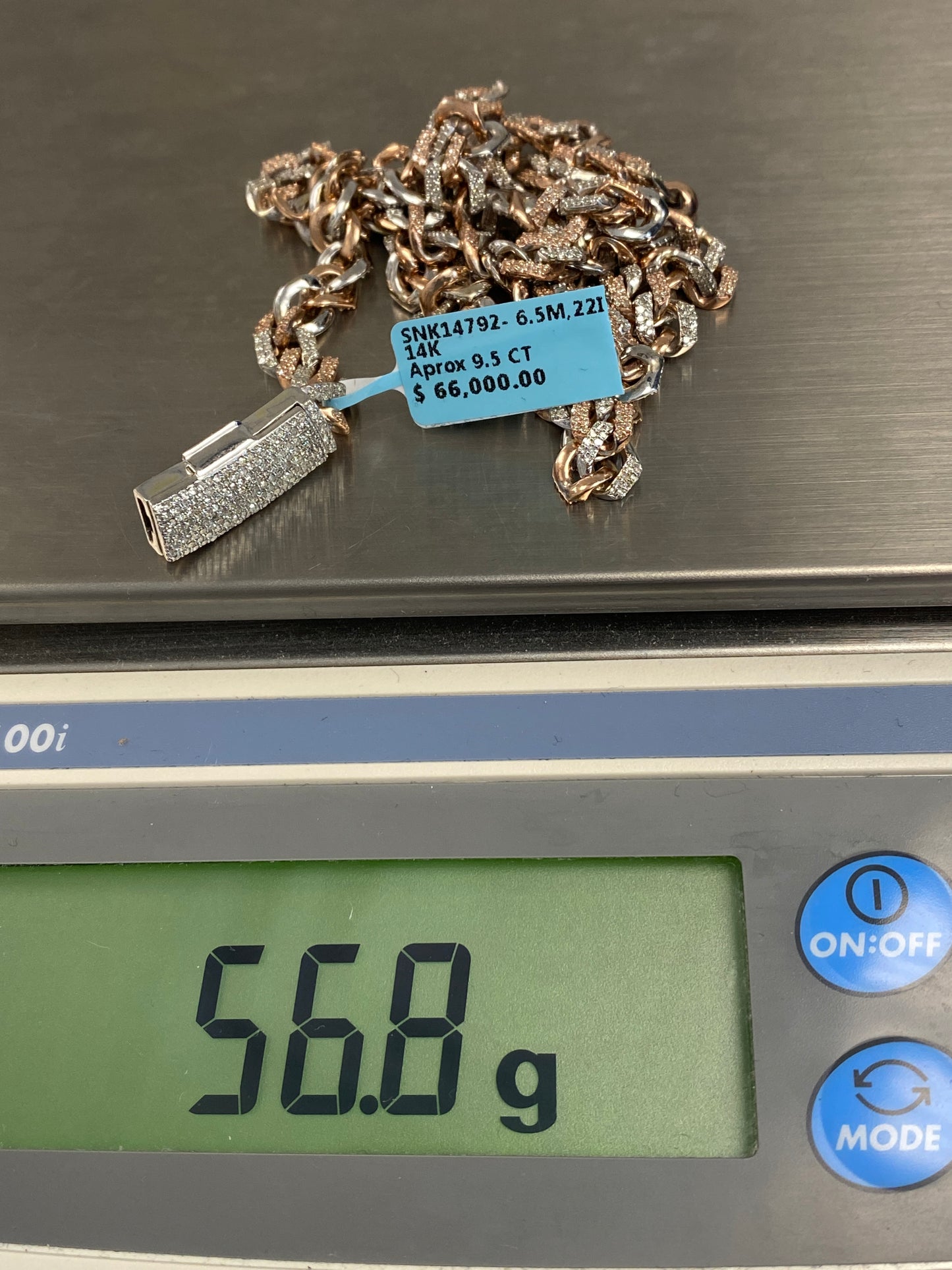 14K Cuban Chain 6.5mm, 22in