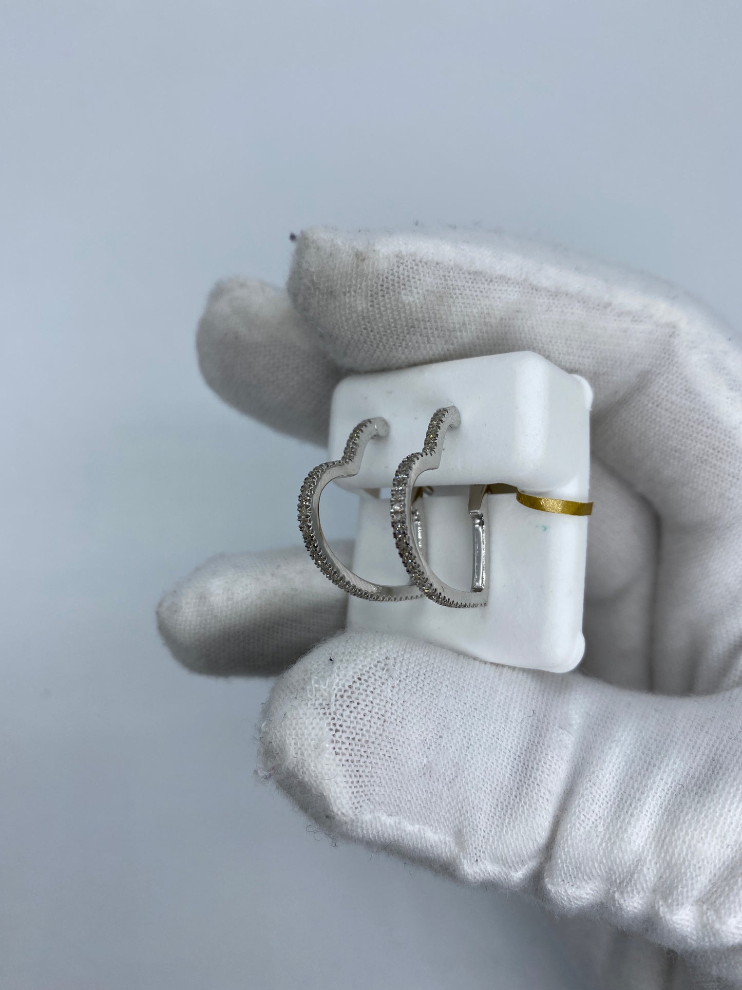 10K Heart Hoop Earrings