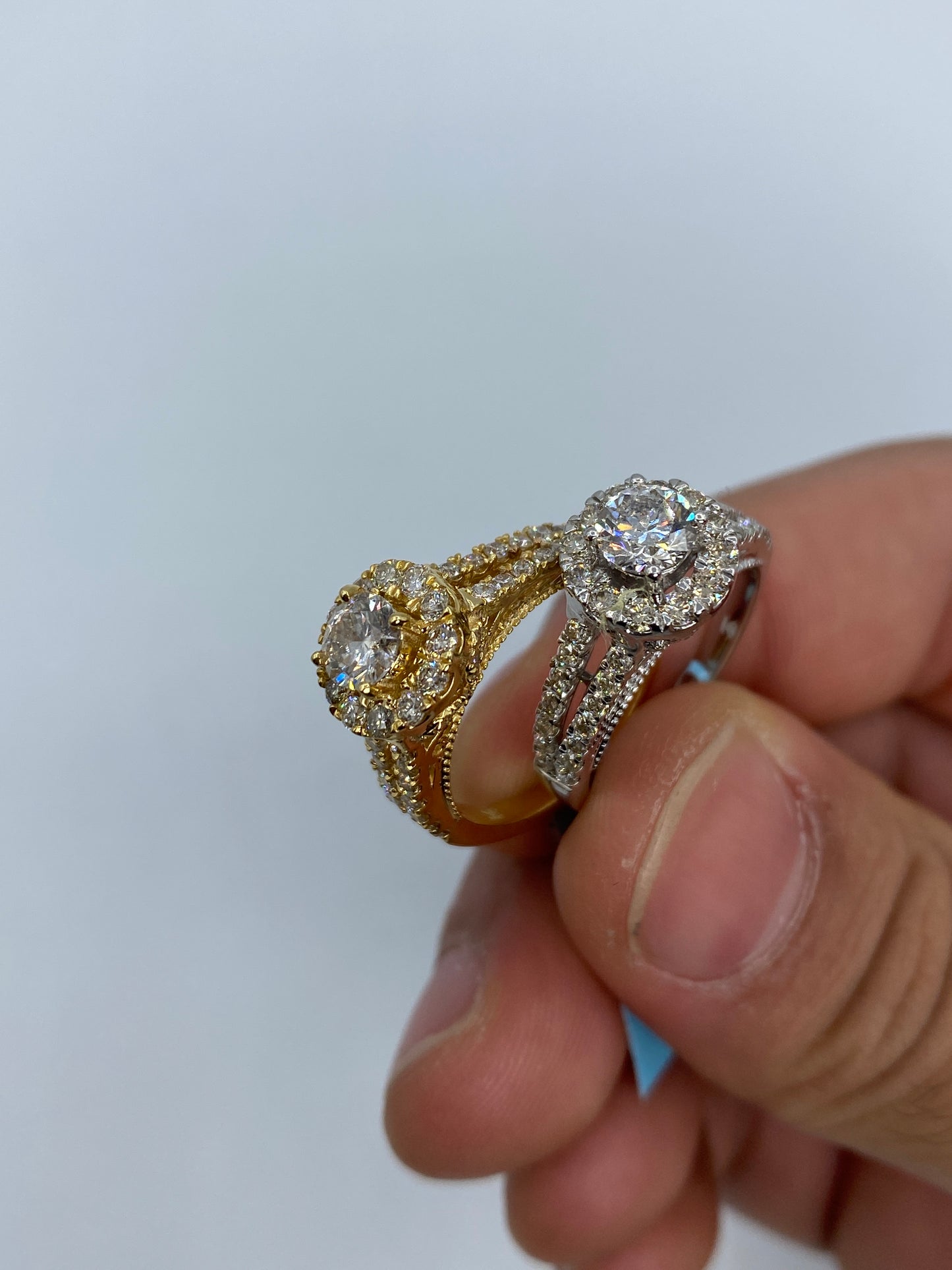 Large Circle Stone Engagement Ring