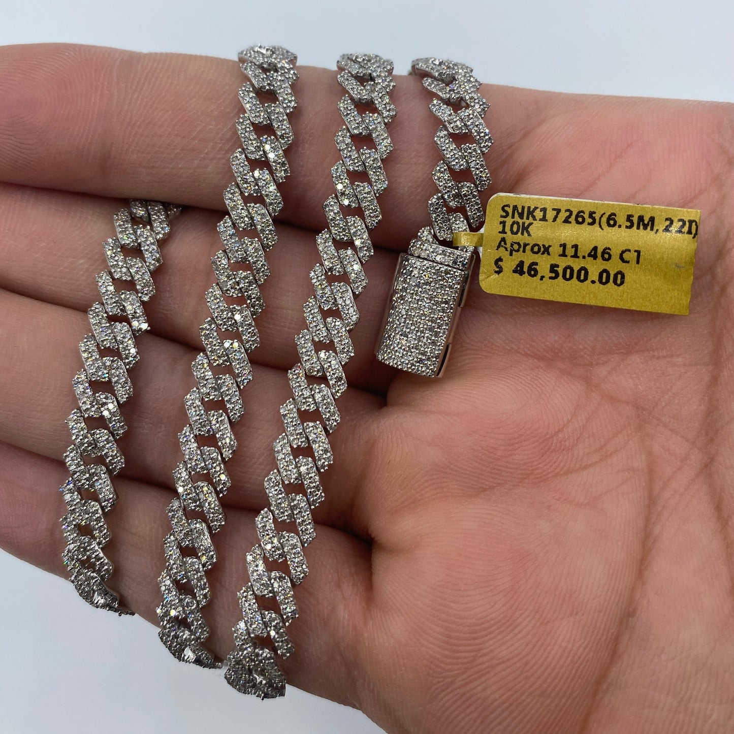10K 6.5MM Cuban Link Diamond Chain 22"