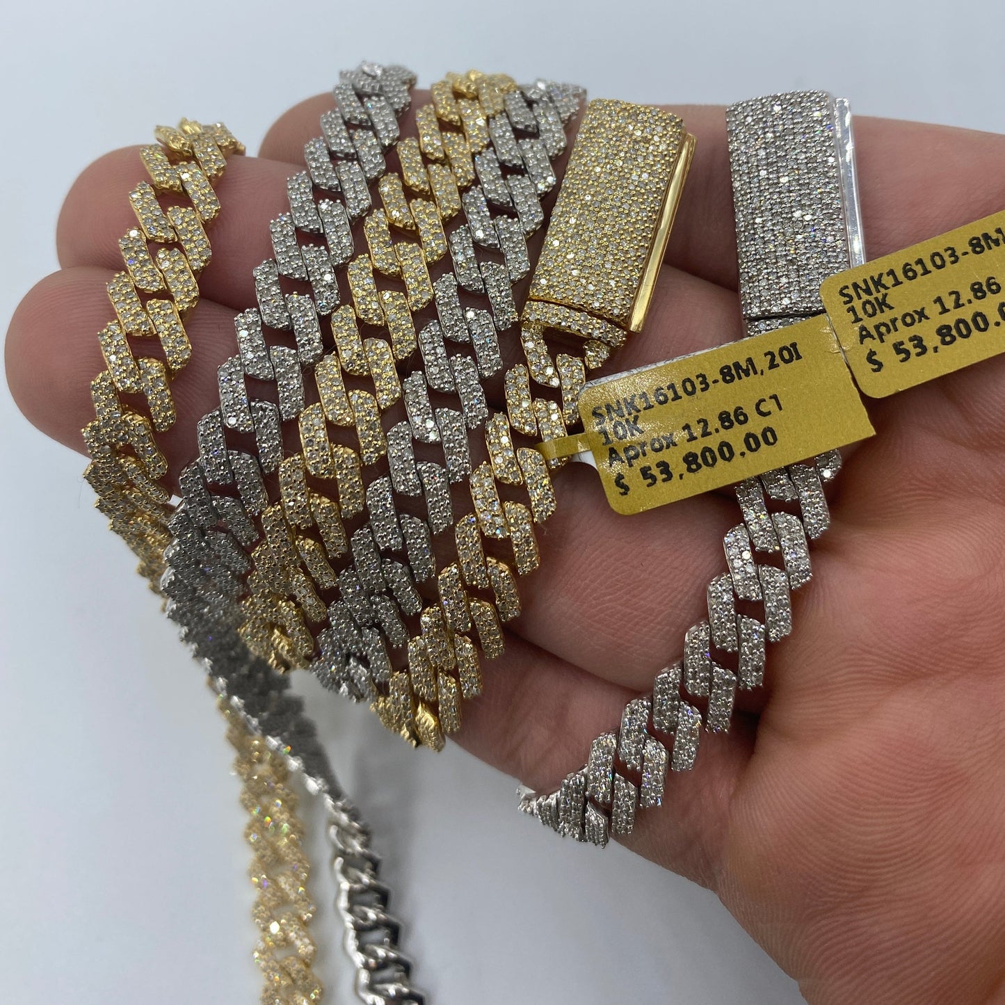 10K 8MM Cuban Link Diamond Chain 20"