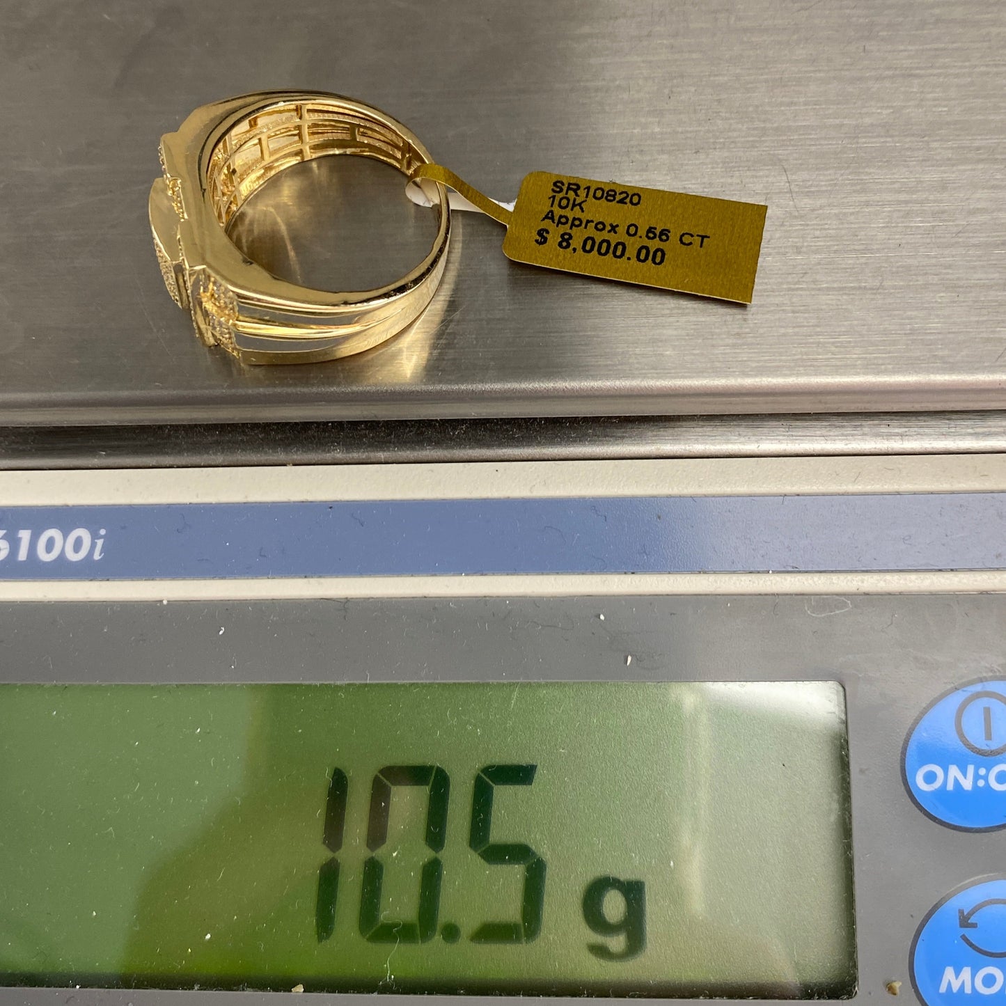 10K Square Trojan Diamond Ring