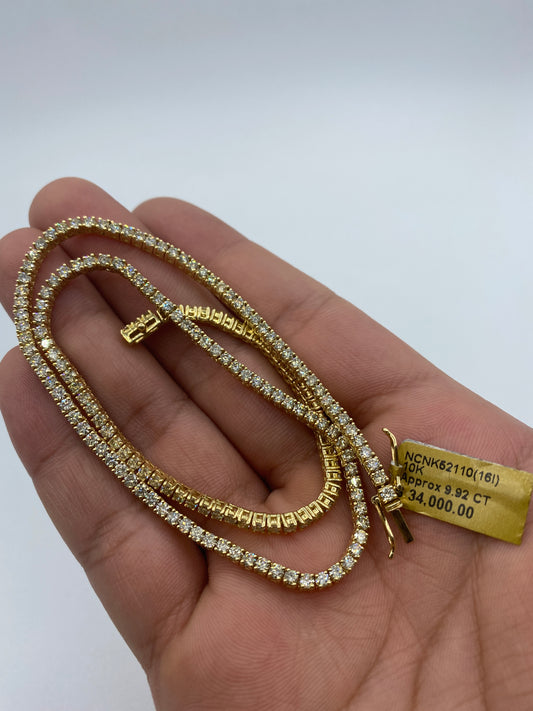 10K Tennis Chain 3mm, 16in