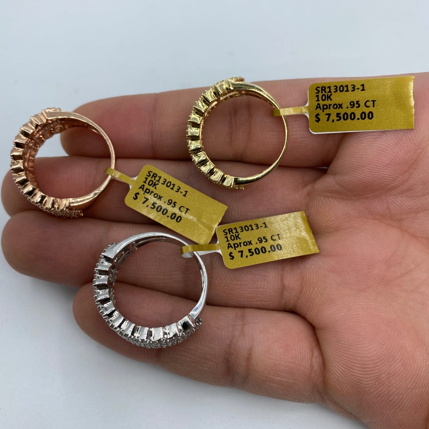 10K Double Cuban Link Diamond Ring