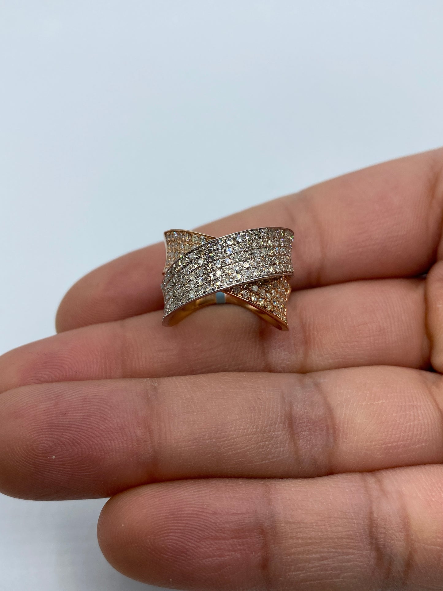 Two-Tone Warp Ladies Ring