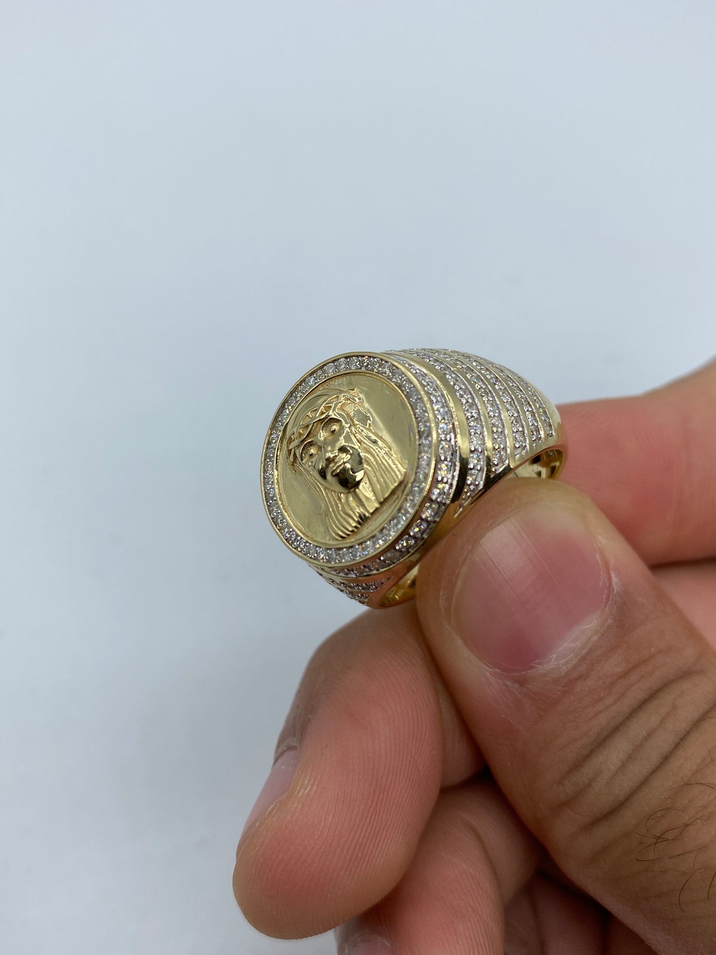 10K Jesus Face Ring