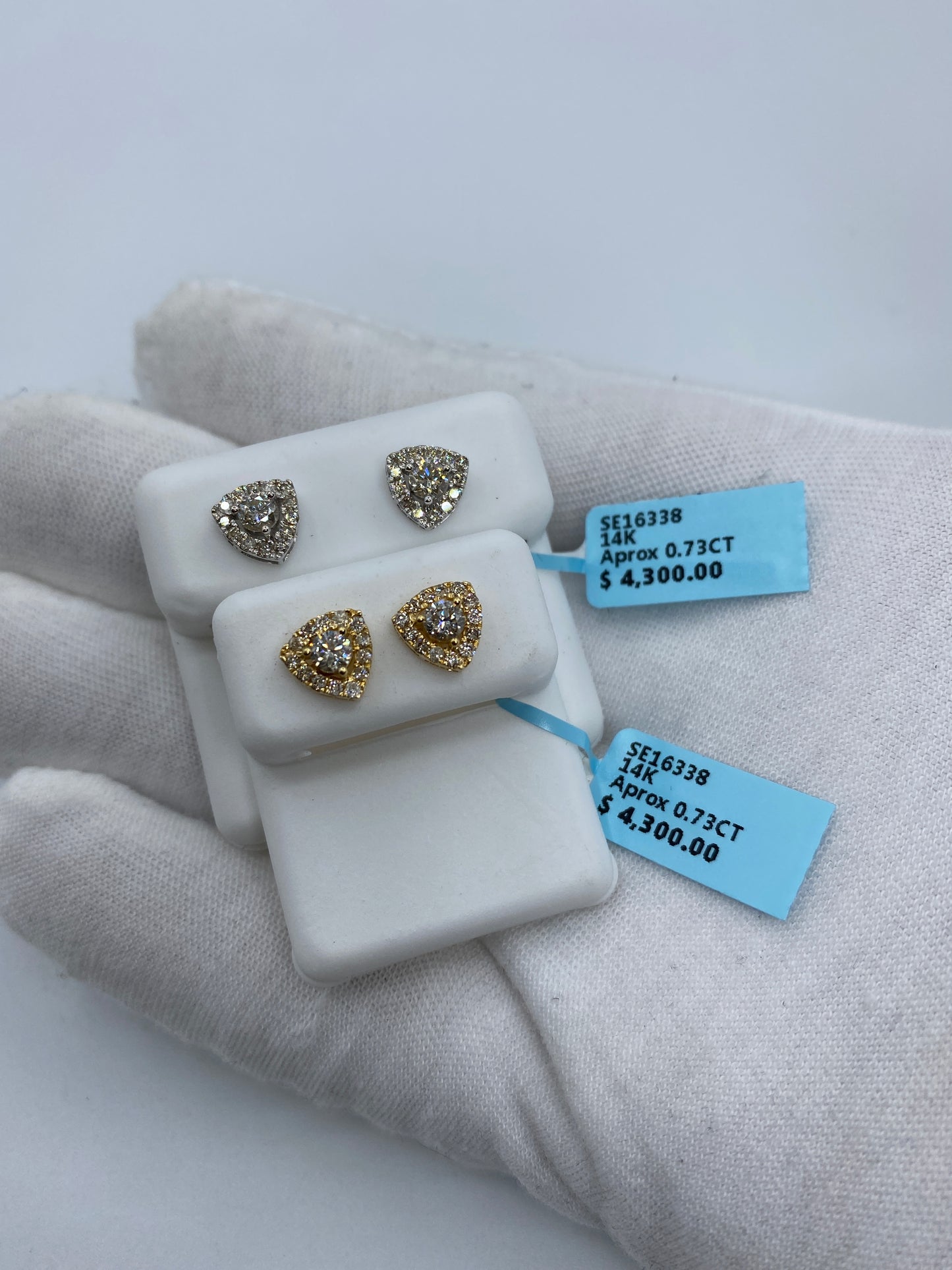 Triangle Large Center Stone Earrings