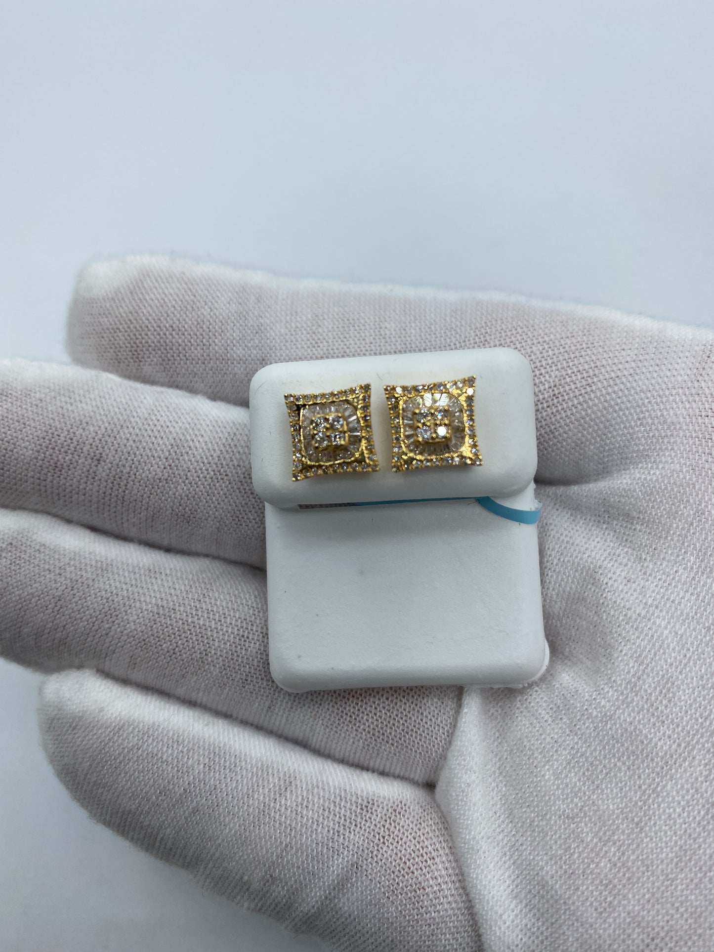 Square Gutter Baguette Earrings