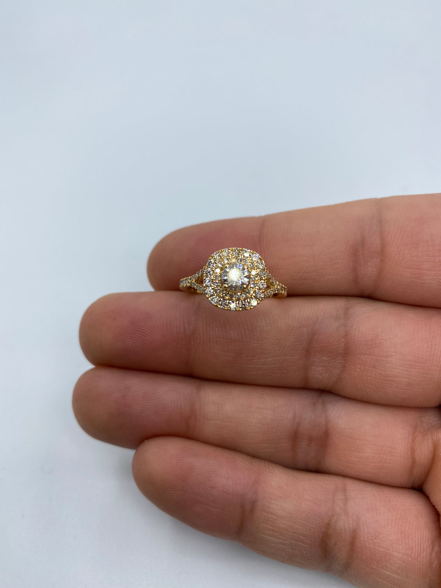 Wide Square Engagement Ring Large Center Stone