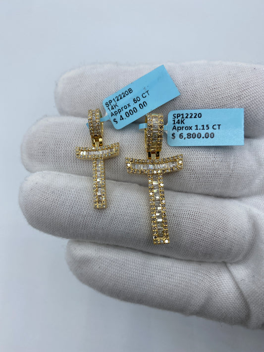 14K T Baguette Initial