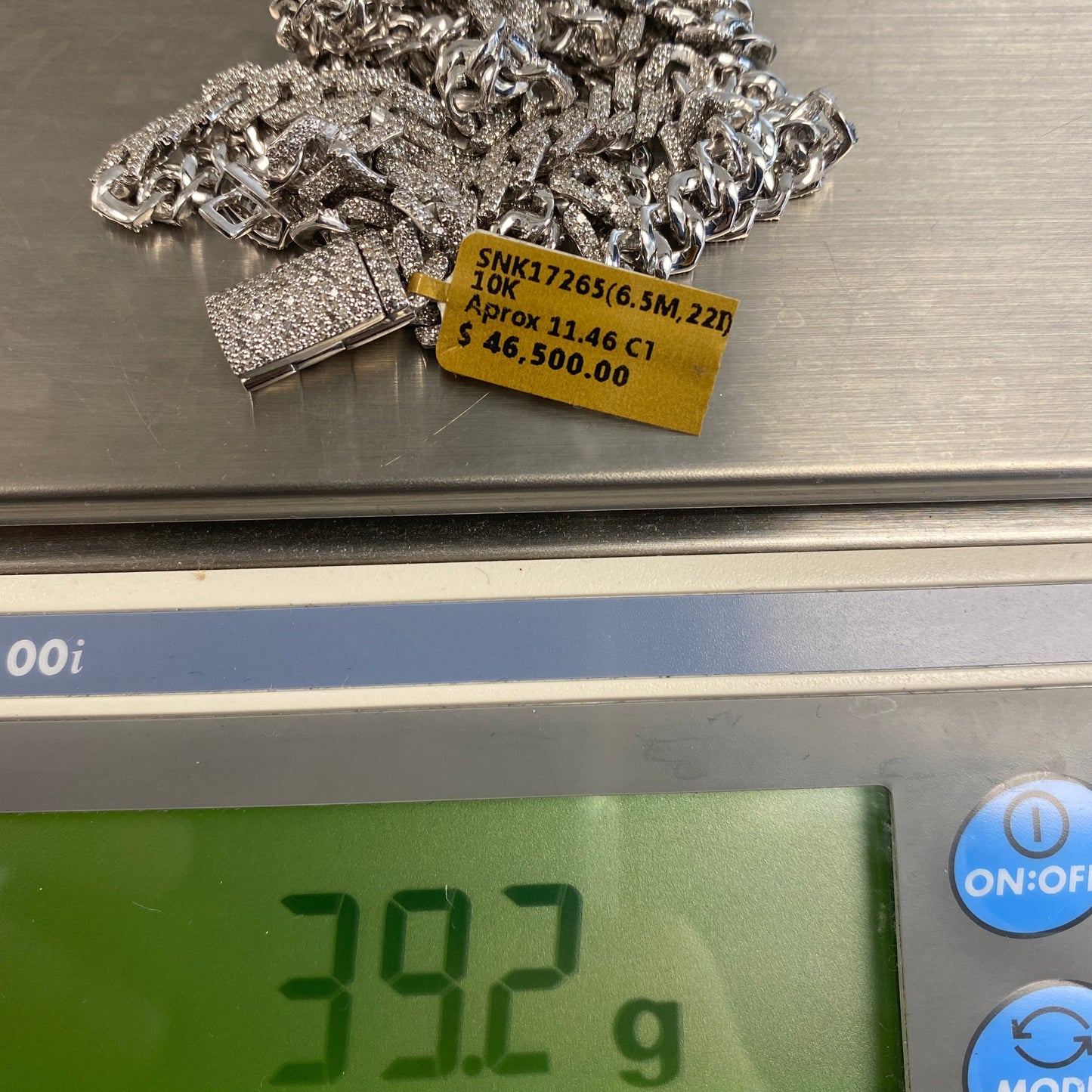 10K 6.5MM Cuban Link Diamond Chain 22"