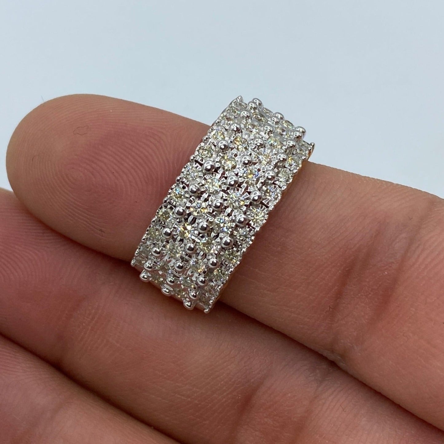 10K Quad Row Diamond Ring