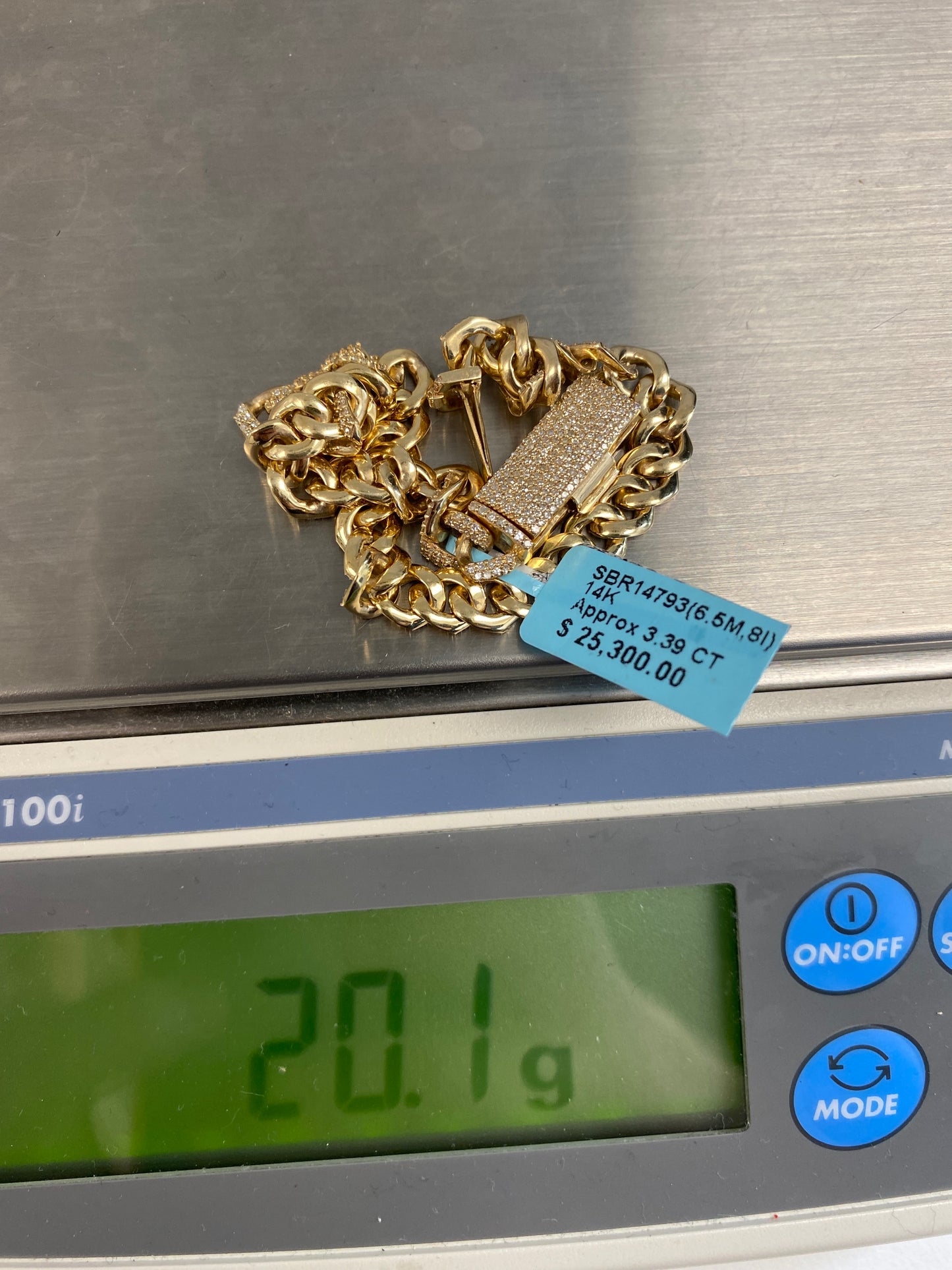 14K Cuban Bracelet 6.5mm, 8in