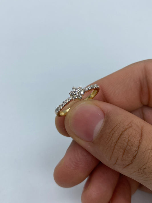 Small Flower Engagement Ring