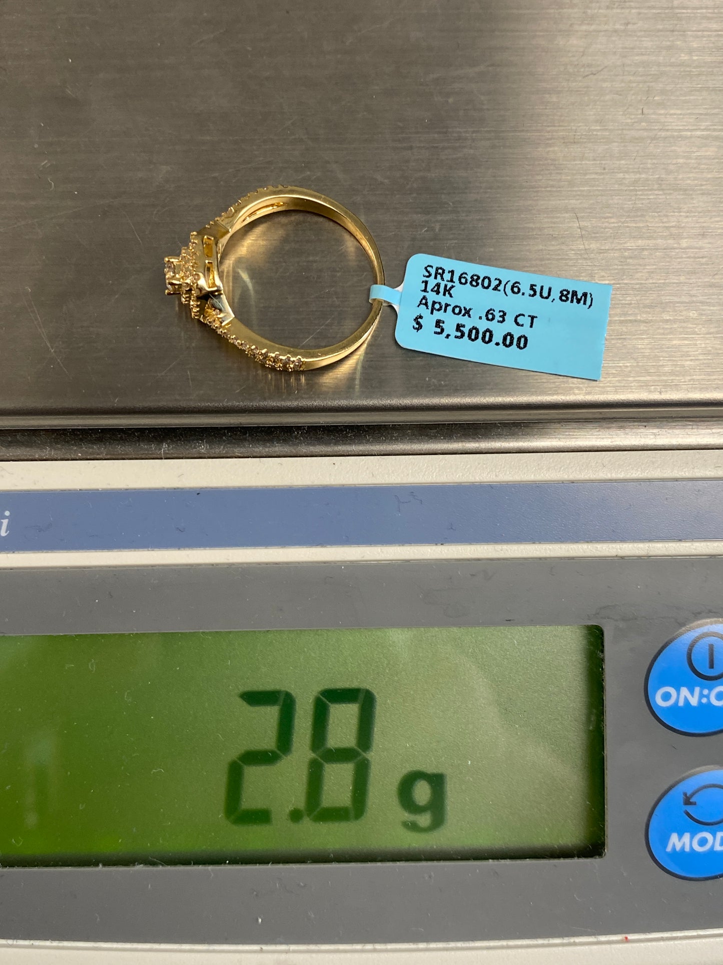 Square Large Center Stone Spiral Engagement Ring