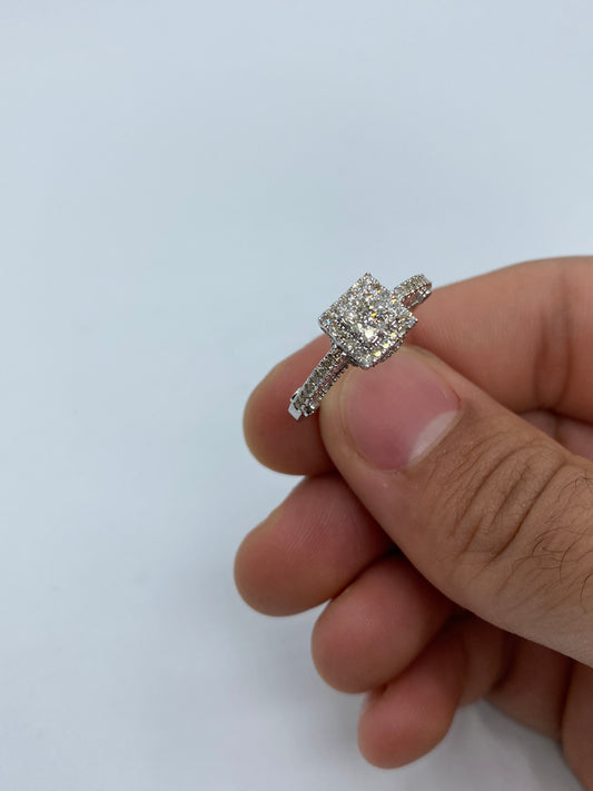 3D Square Engagement Ring