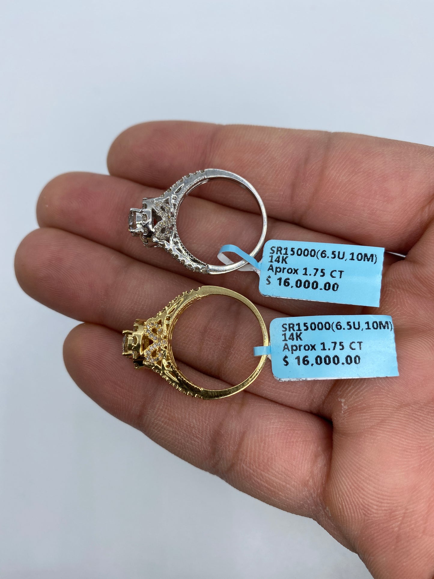 Large Circle Stone Engagement Ring