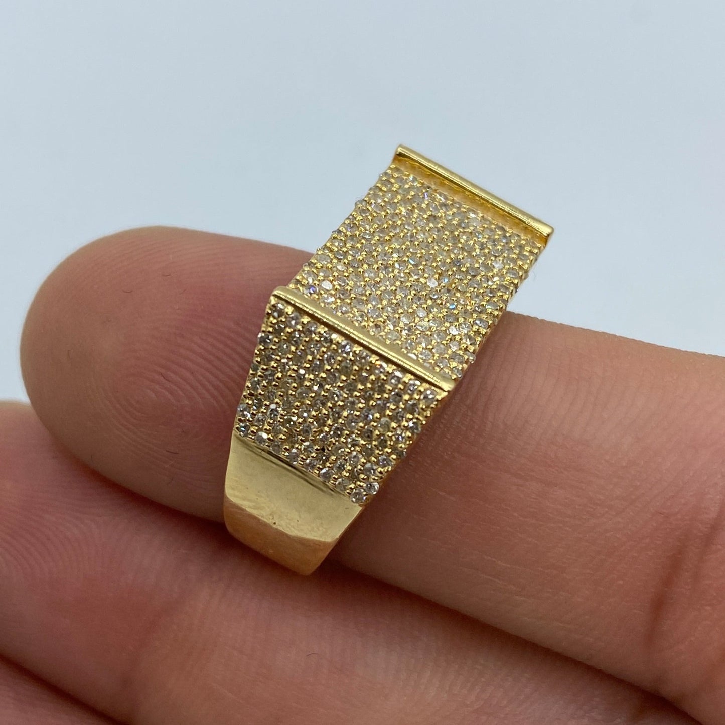 10K Rectangle Olympian Diamond Ring
