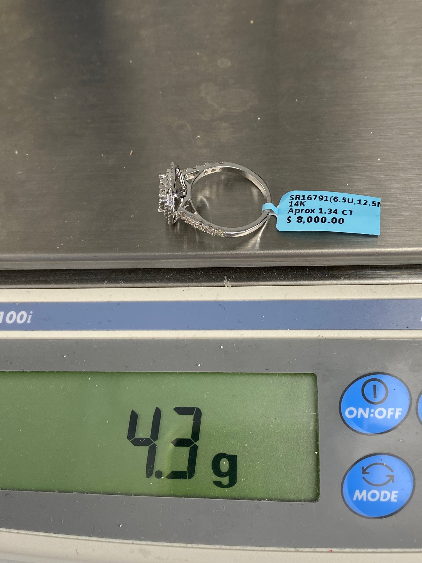 3D Square Large Engagement Ring