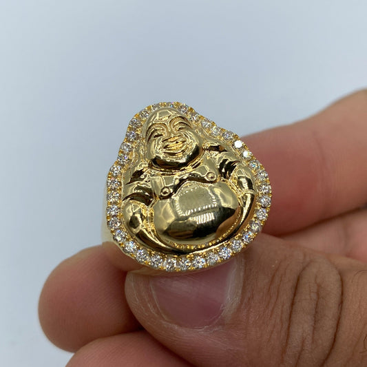 10K Buddha Diamond Ring