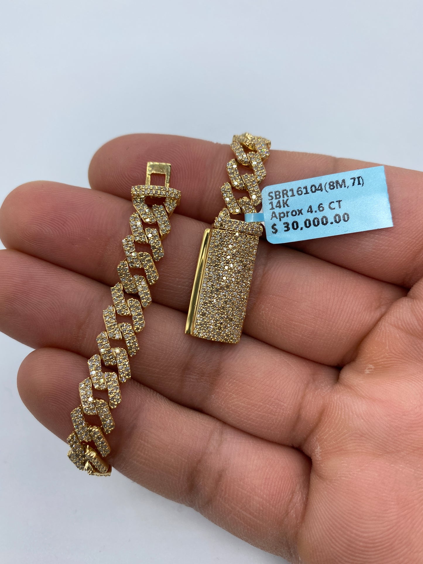 14K Cuban Bracelet 8mm, 7in