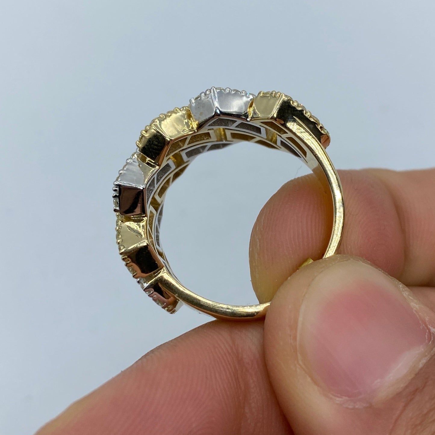 10K Cuban Link Diamond Ring Style #4