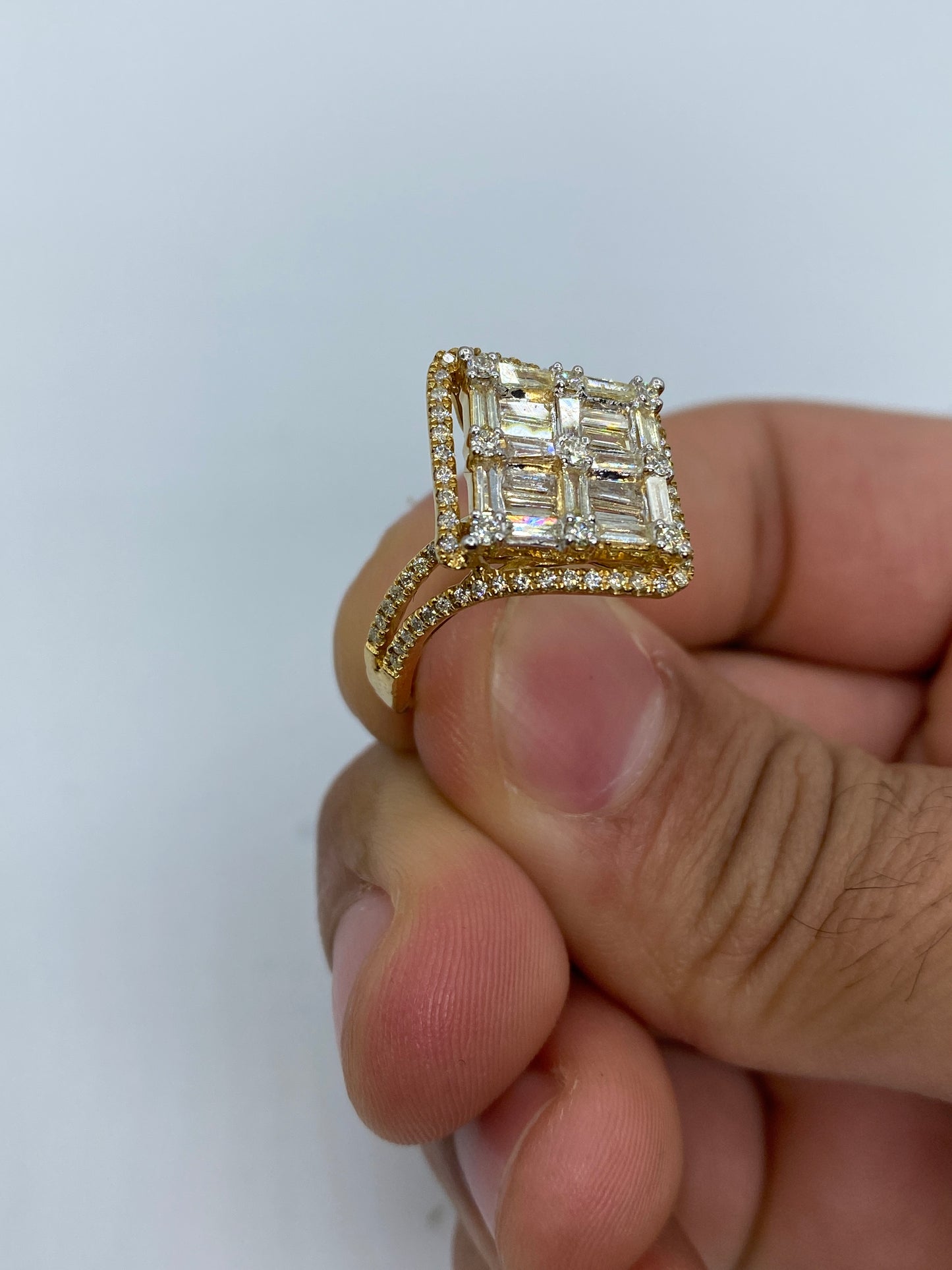 Large Diamond Baguette Ladies Ring