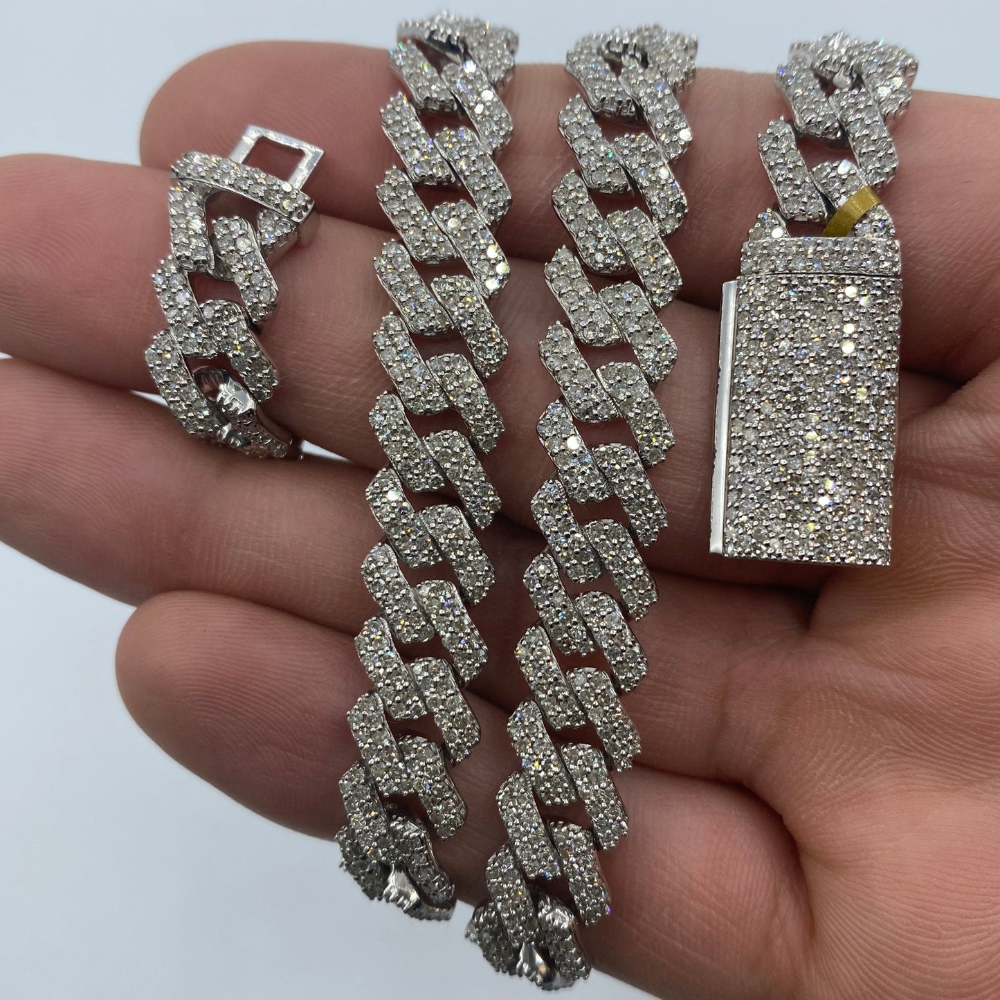 10K 10MM Cuban Link Diamond Chain 18"