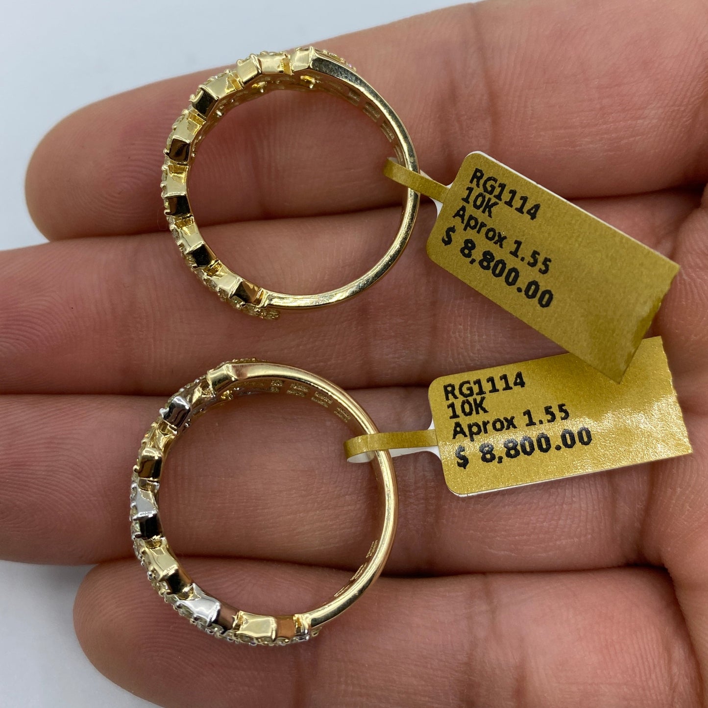 10K Cuban Link Diamond Ring Style #7