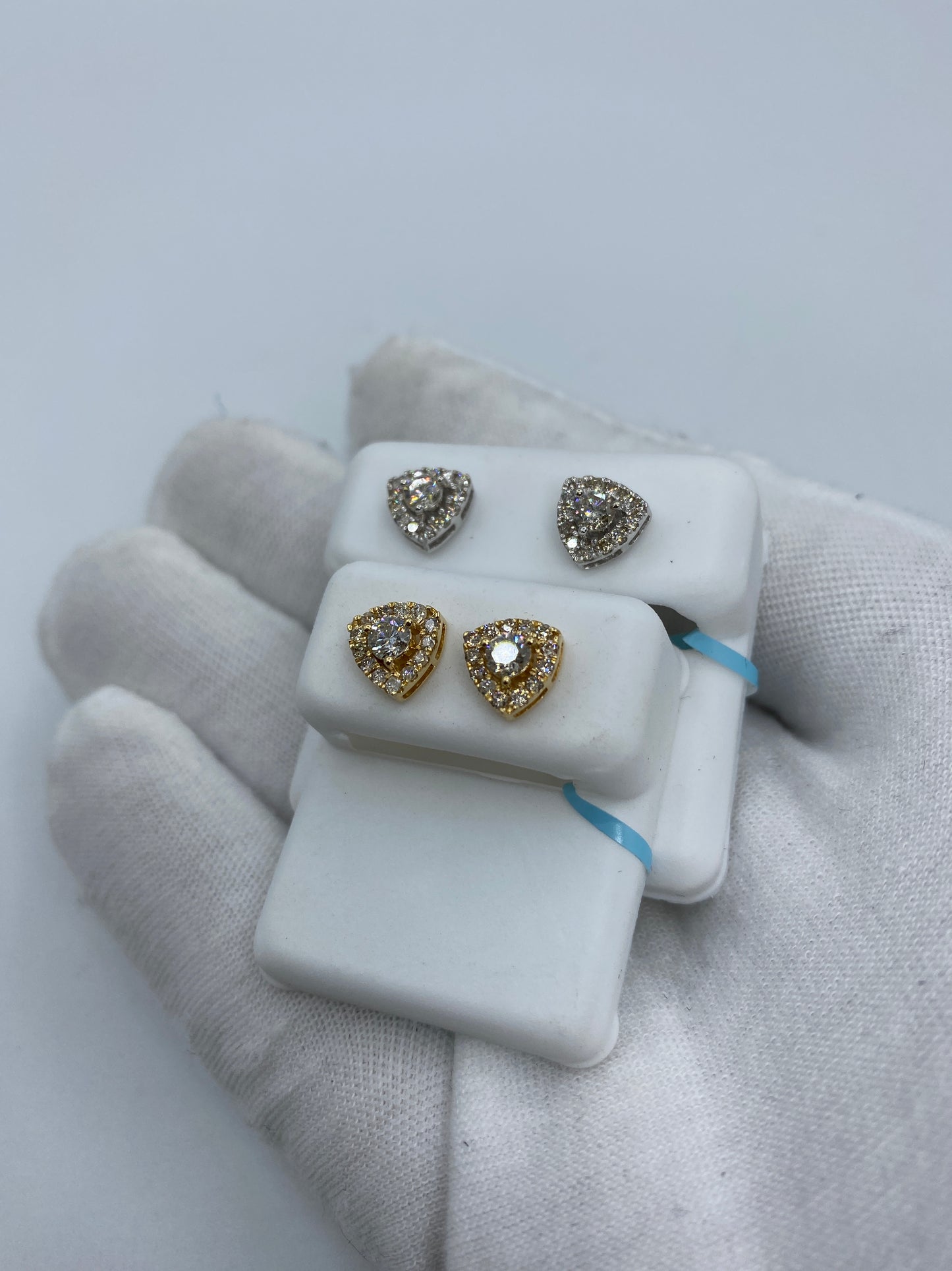 Triangle Large Center Stone Earrings