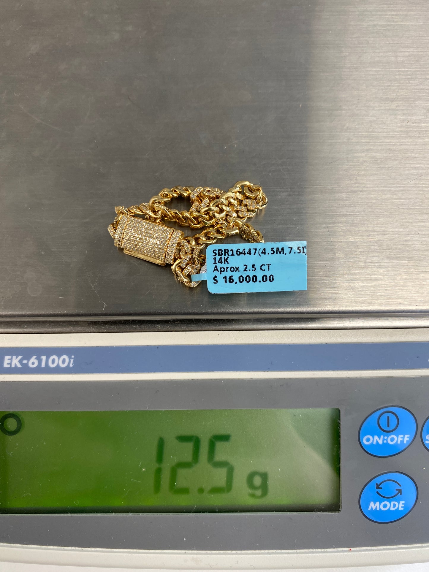 14K Cuban Bracelet 4.5mm, 7.5in